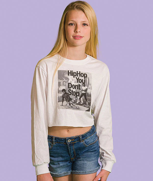 Hip Hop & You Don't Stop Long Sleeve Crop Tee