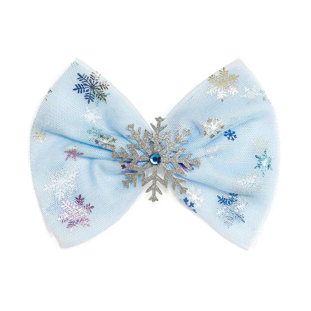 Sweet Wink Snow Princess Iridescent Tulle Bow Clip