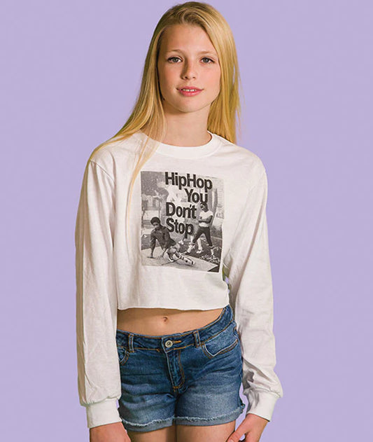 Hip Hop & You Don't Stop Long Sleeve Crop Tee