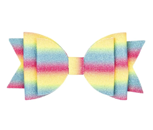 Rainbow Ombre Bow Hair Clips